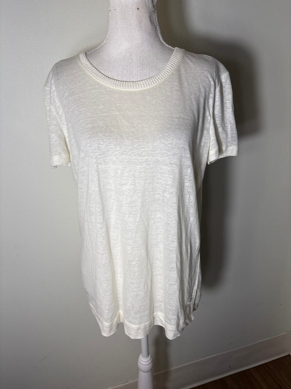 NWT Loro Piana White Short Sleeve Crew Neck Shirt Sz 44